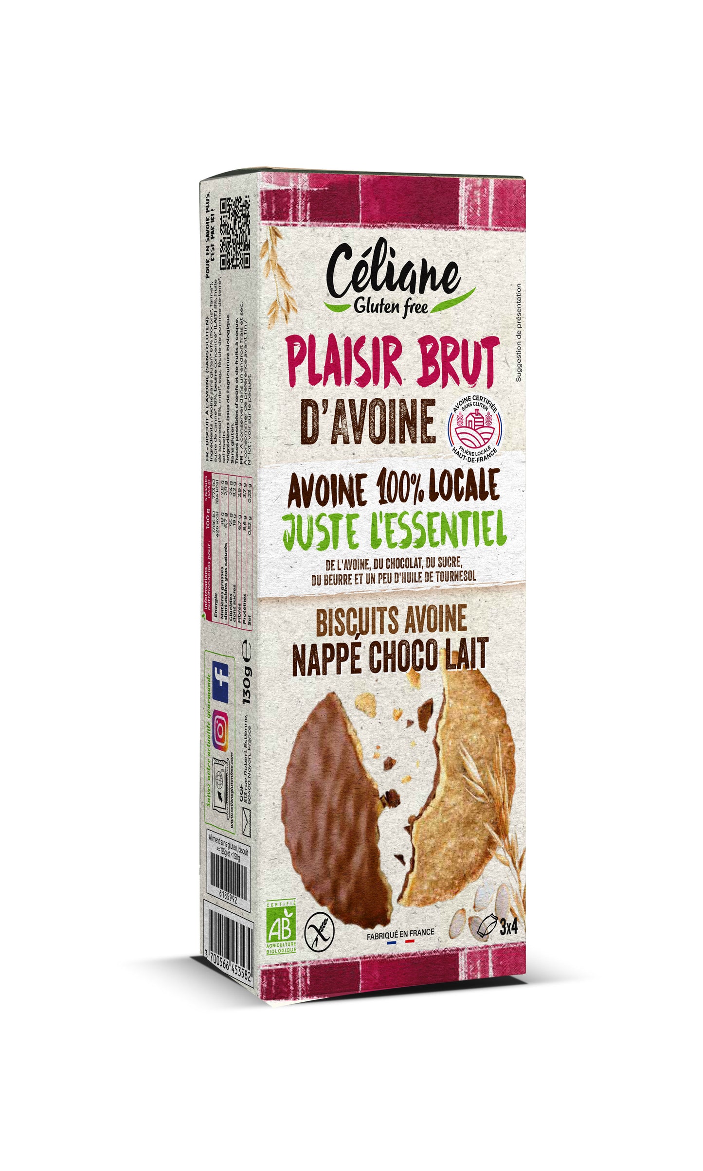 Biscuits avoine nappé choco lait | Sans gluten - Celiane