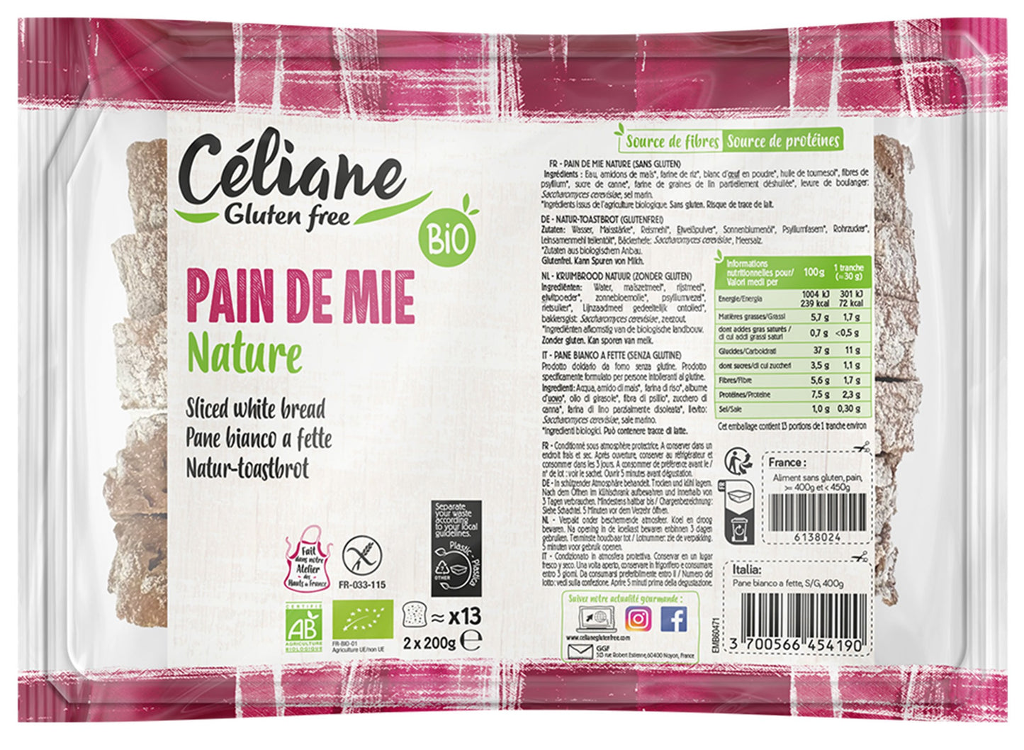 Plain sandwich bread