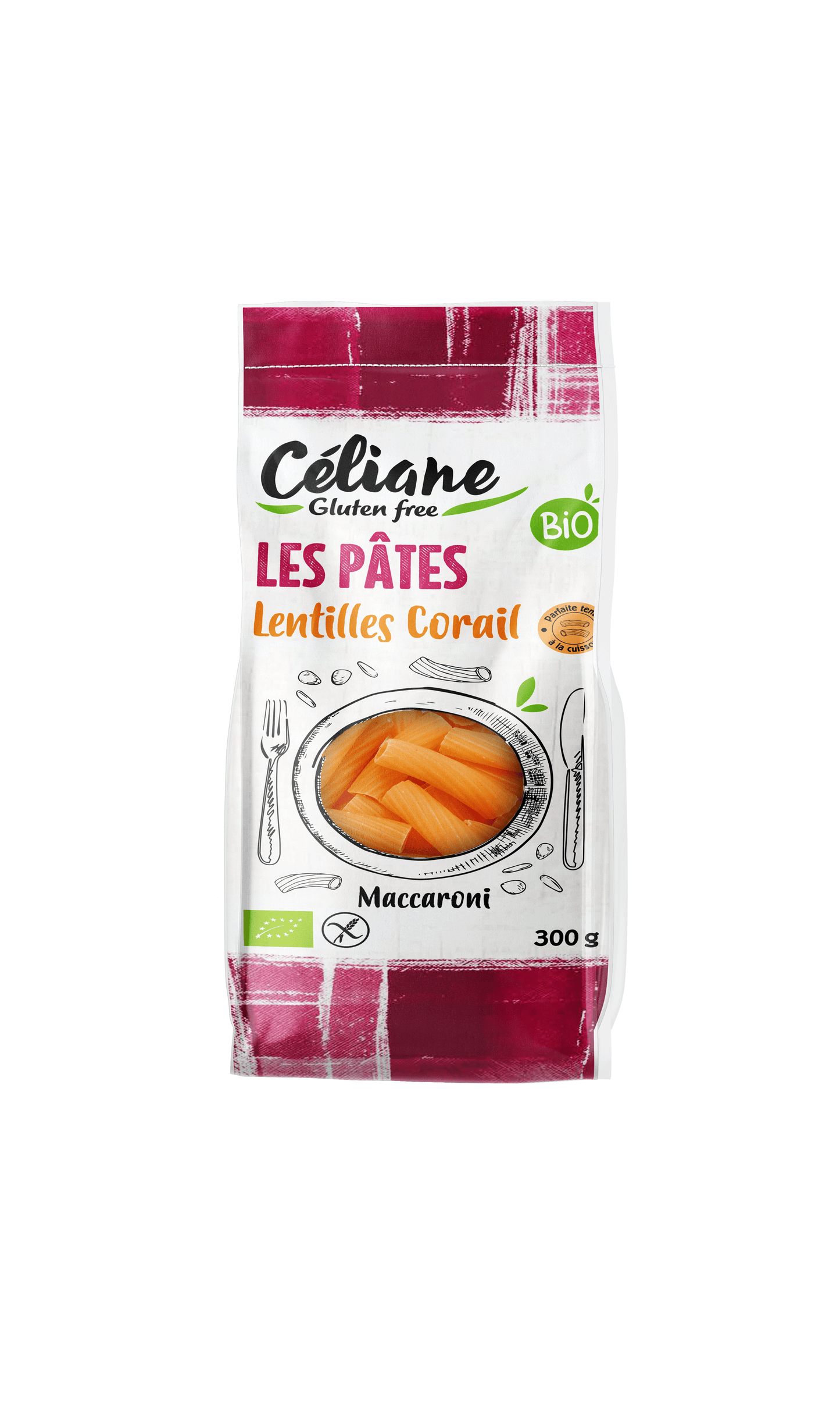Pates maccaroni lentilles corail | Sans gluten - Celiane