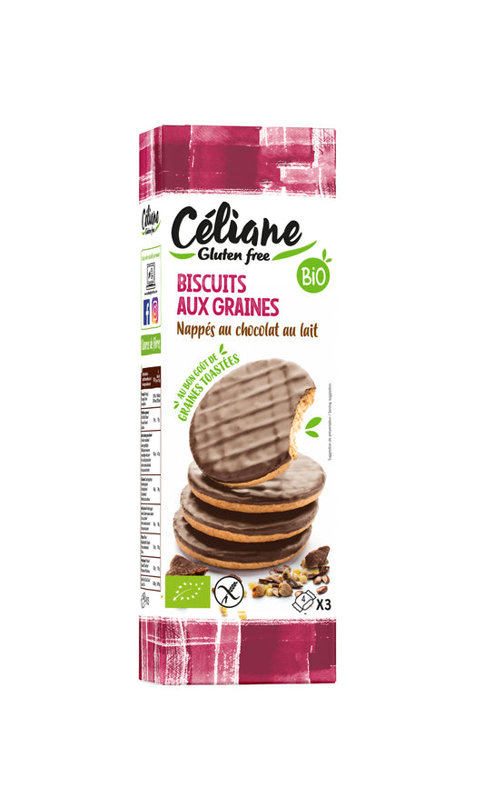 Biscuits aux graines nappés chocolat lait