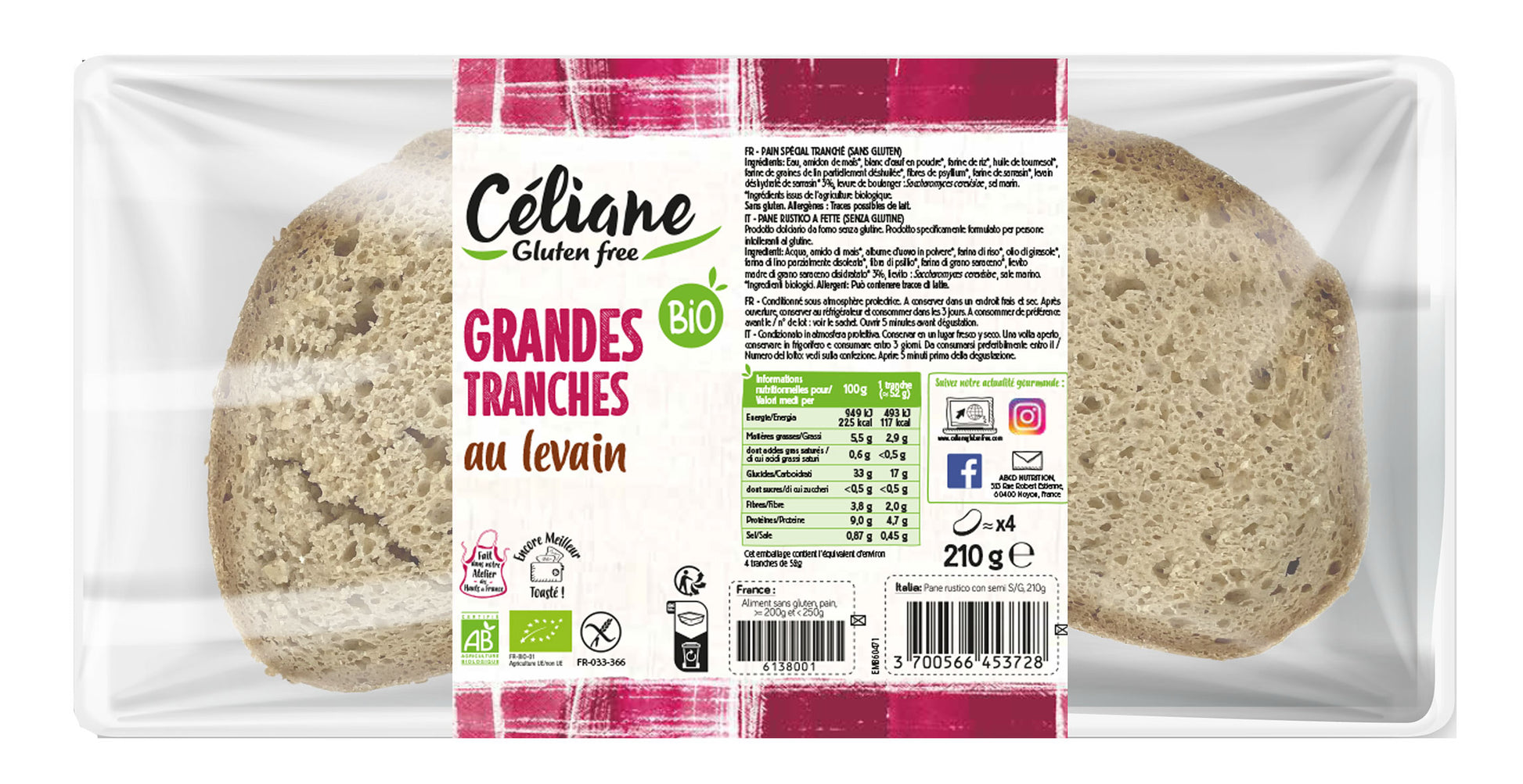 Grandes tranches au levain | Sans gluten - Céliane