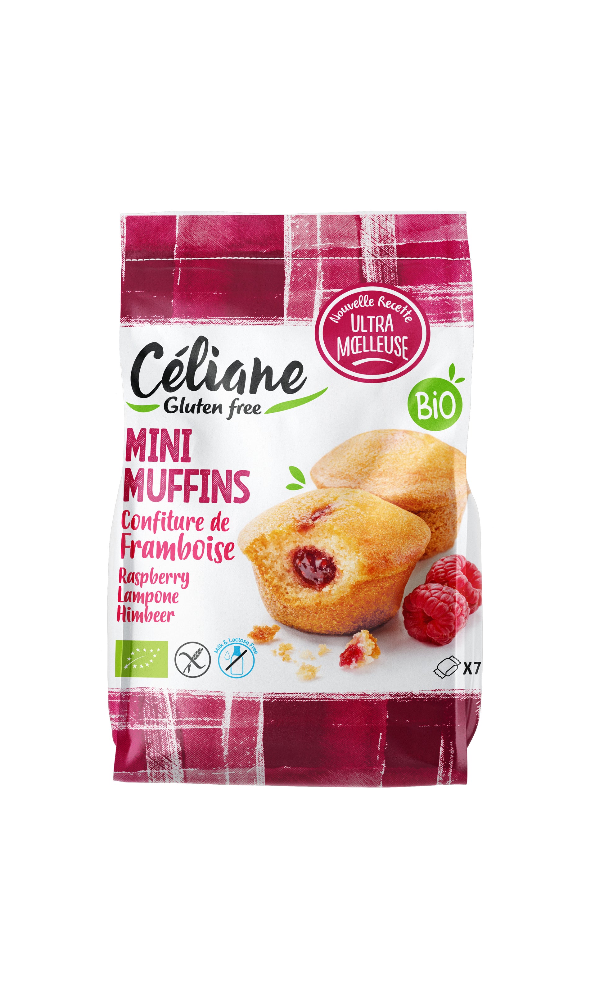 Muffins framboise sans gluten Céliane